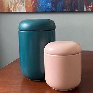 Retro Style Ceramic Canisters/Jars in Matte Finish - mid mod